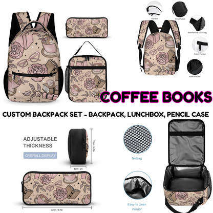 COFFEE BOOKS-3 PIECE BACKPACK SET-PREORDER CLOSING 7/3