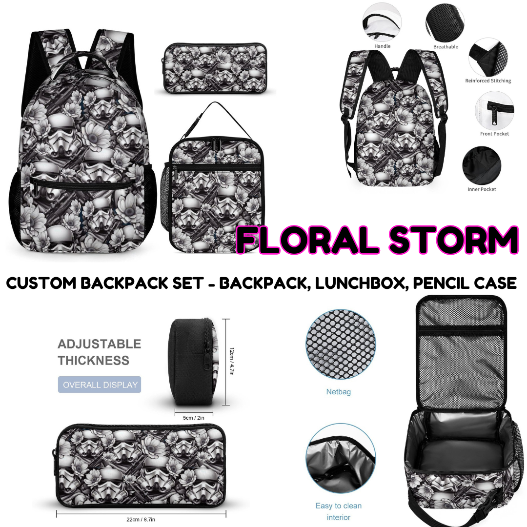 FLORAL STORM-3 PIECE BACKPACK SET-PREORDER CLOSING 7/3