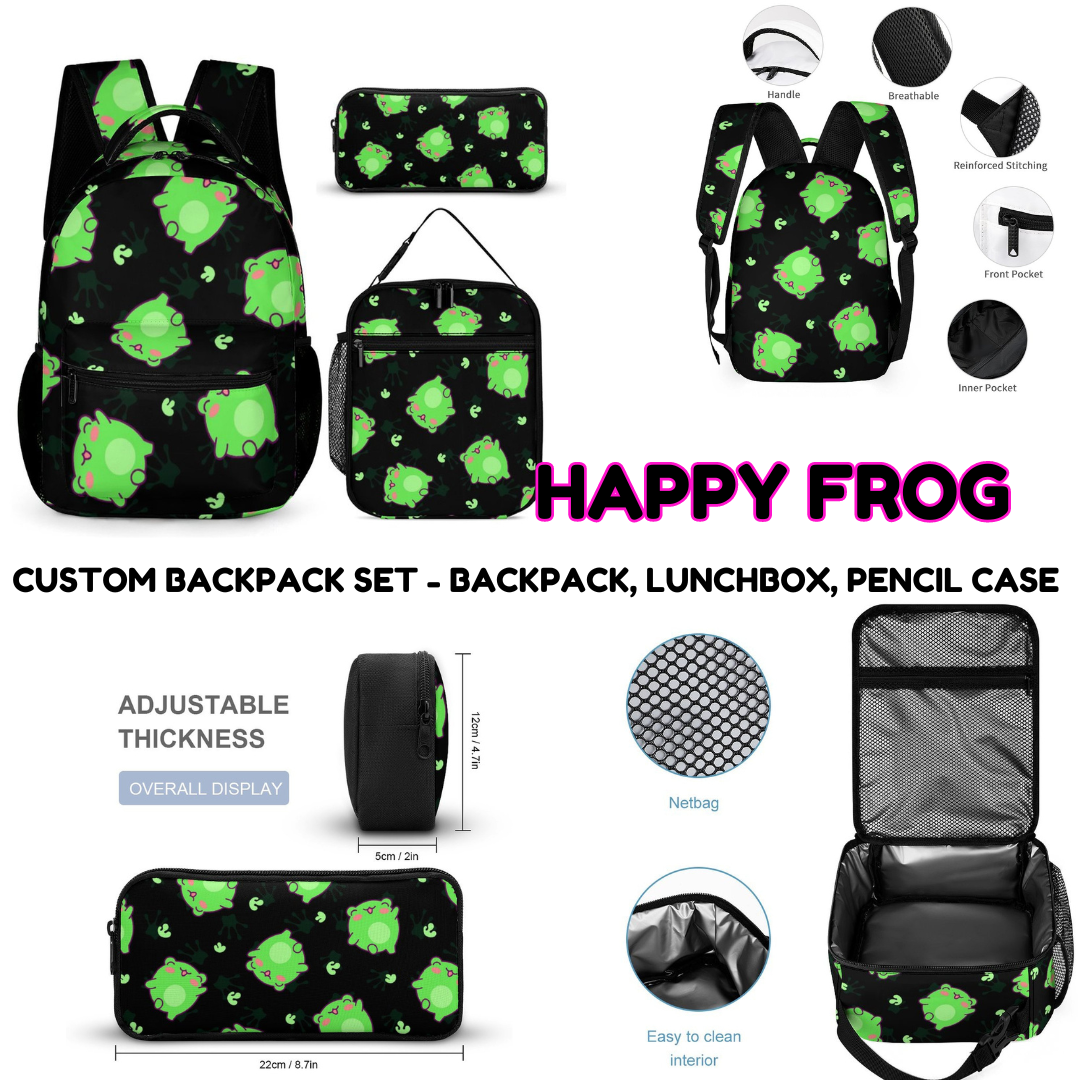 HAPPY FROG-3 PIECE BACKPACK SET-PREORDER CLOSING 7/3