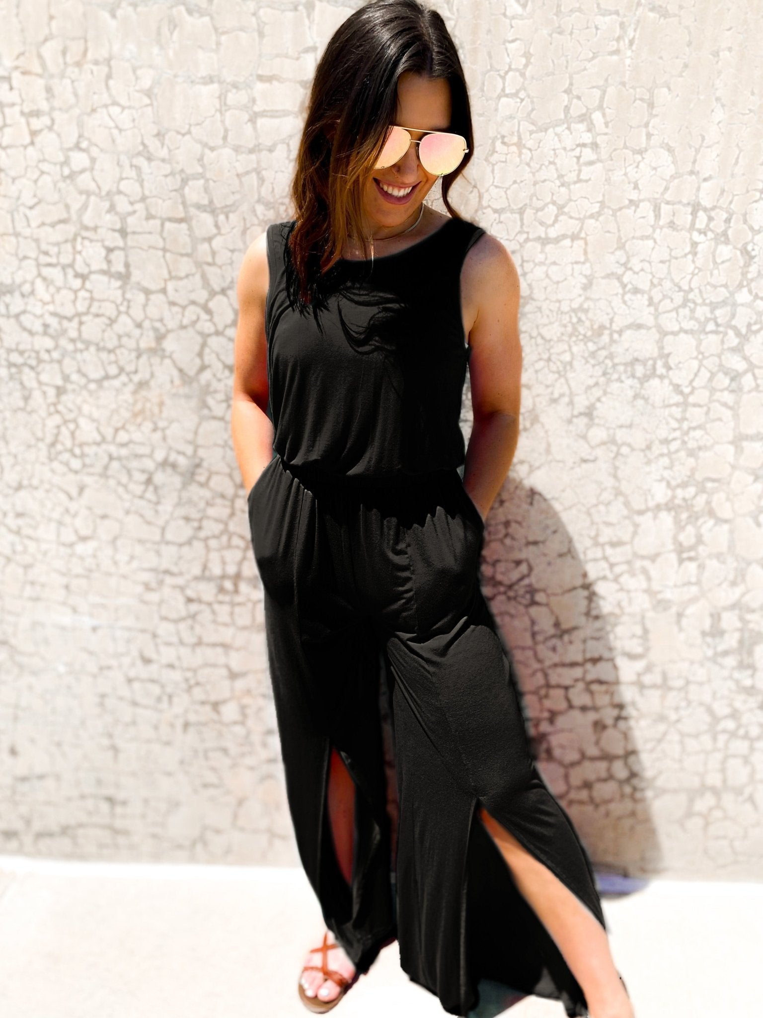 Dixie Double Splice Slouchy Jumpsuit - Girl Code Couture