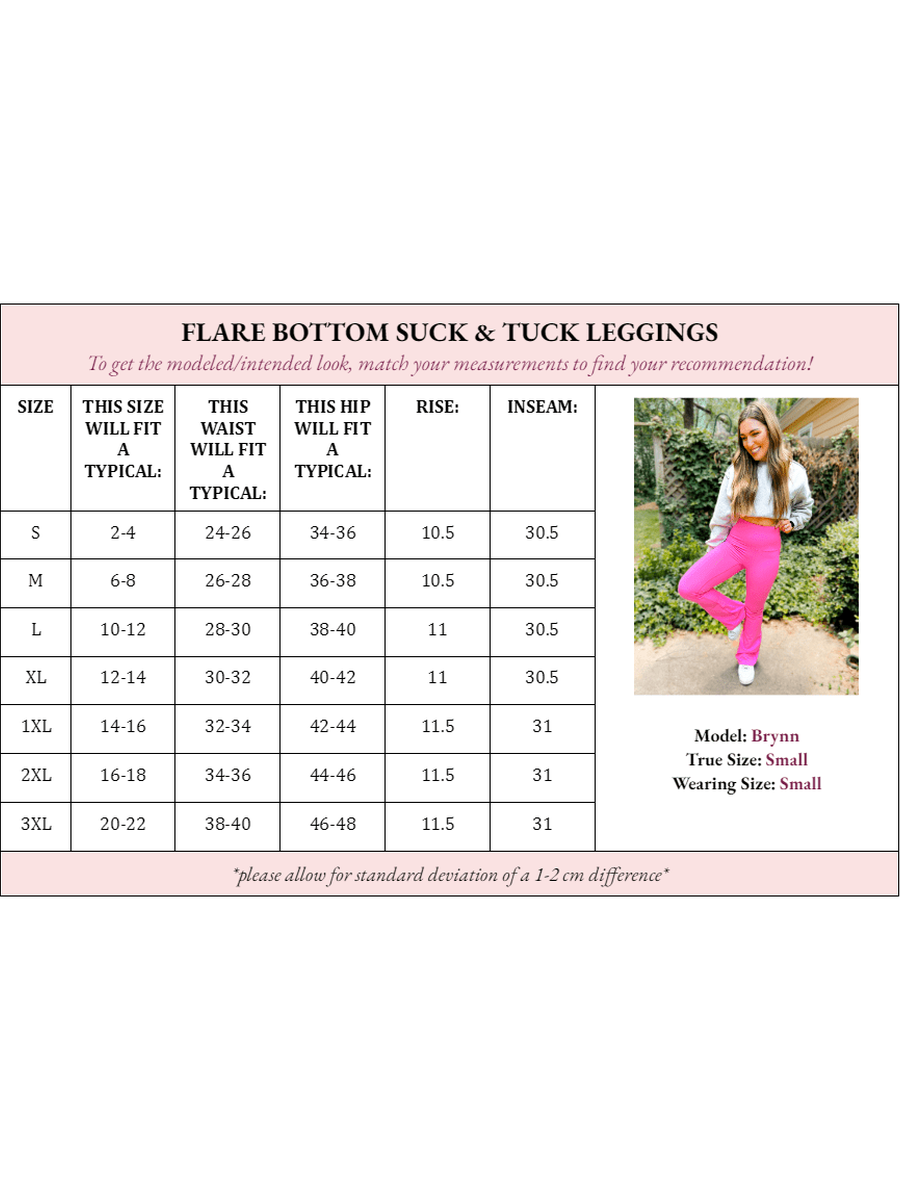 Fallon Flare Bottom Suck & Tuck Leggings - Girl Code Couture