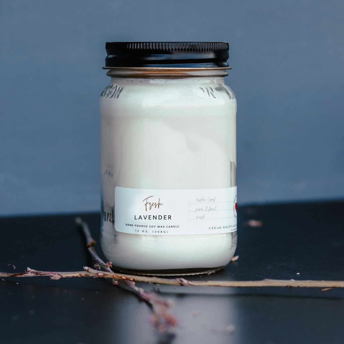 13 oz Mason Jar Soy Candle - Fresh Lavender