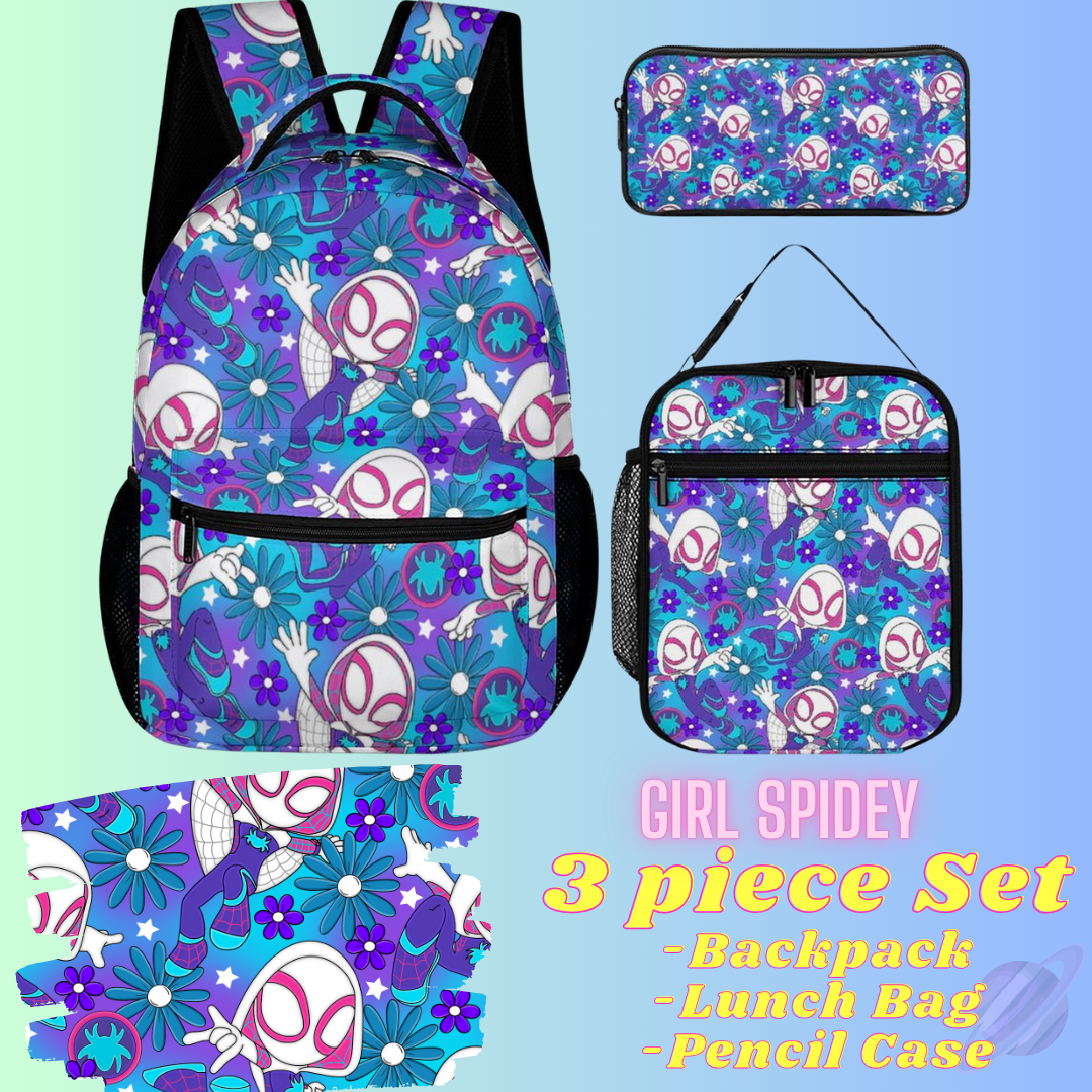 GIRL SPIDEY-3 PIECE BACKPACK SET-PREORDER CLOSING 7/3