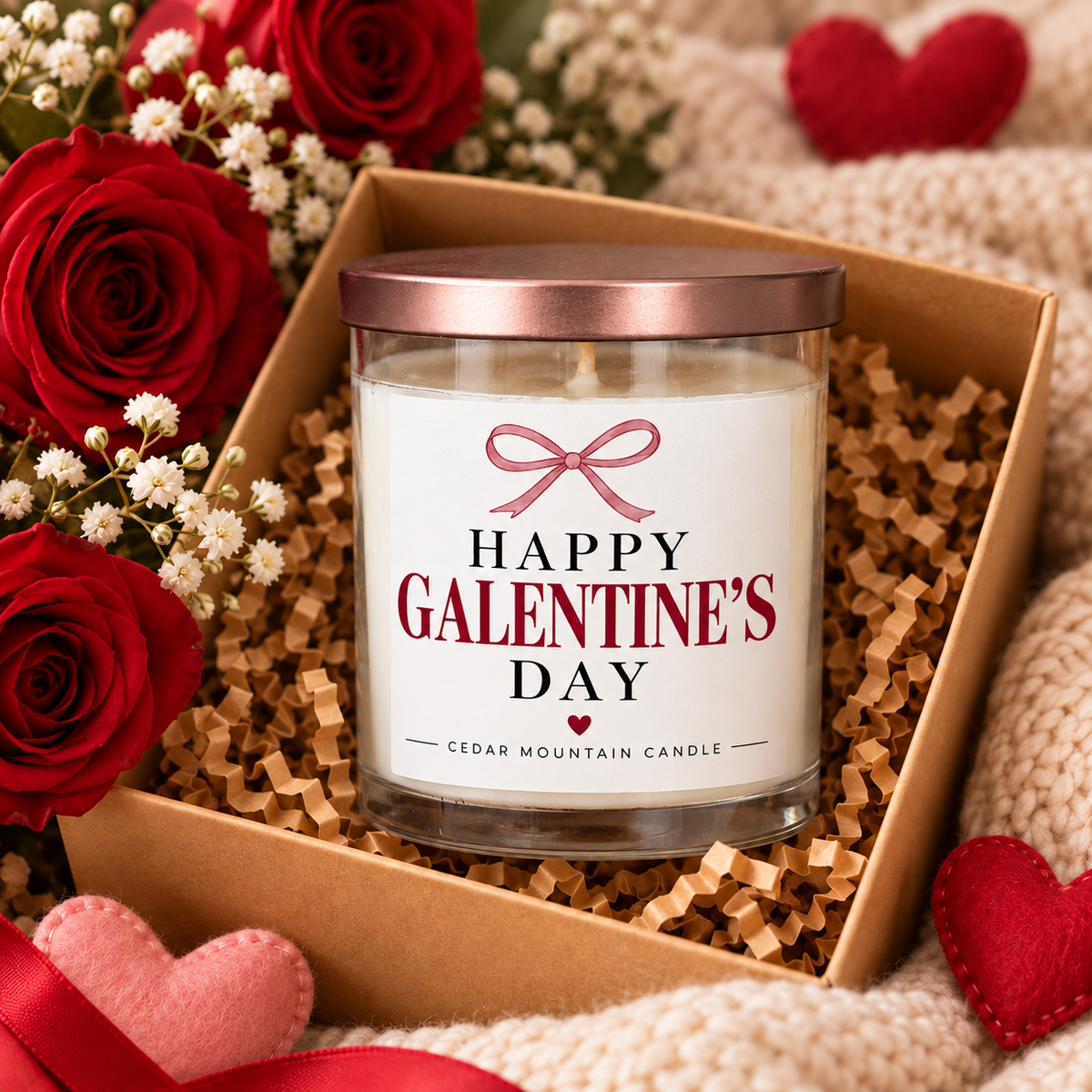 Happy Galentine’s Day – Champagne Apple & Honey | Valentine's Day 9 oz Whiskey Jar Candle