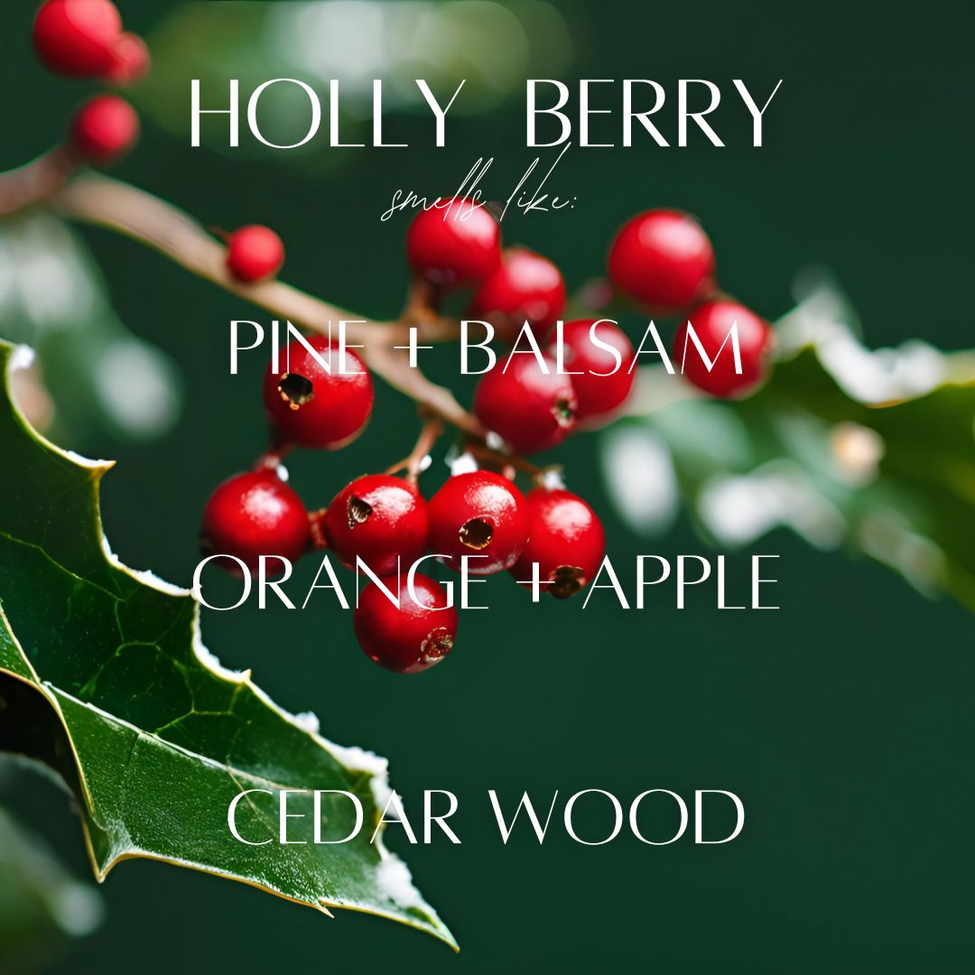 Black Pottery Tree Bowl Candle - Holly Berry