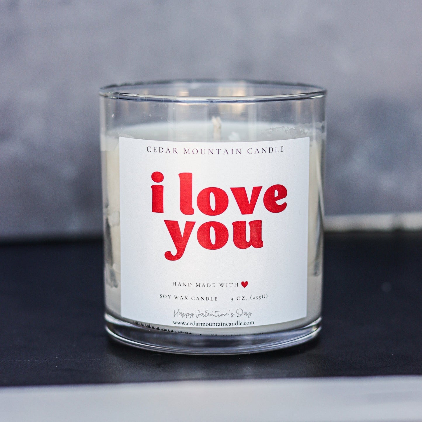 I Love You - Valentine's Day Soy Candle - 9 oz Whiskey Glass Jar - Choose Your Scent