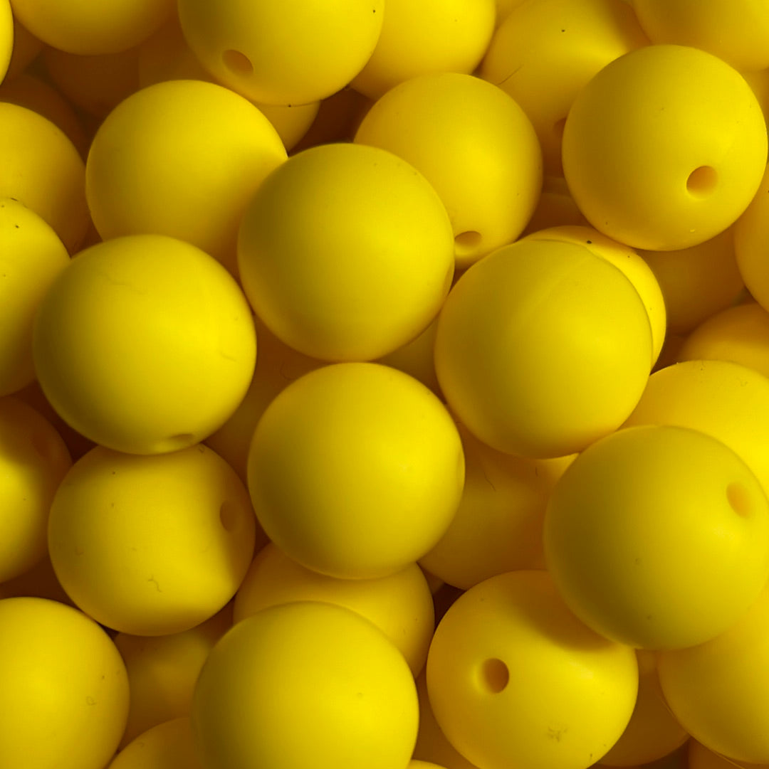 Silicone Bead Bumble Bee Yellow S8- 15mm - 10 pack