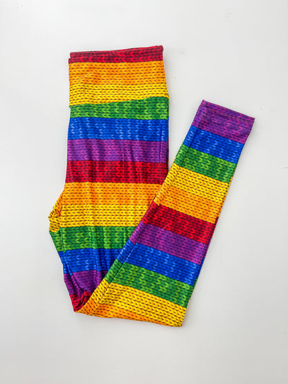 CLEARANCE Rainbow Knit - High-quality Handcrafted Vibrant Leggings