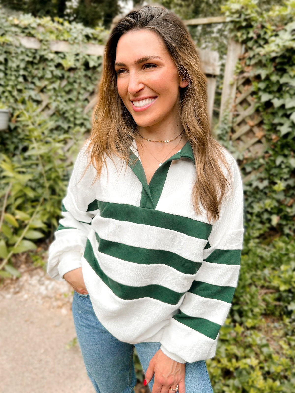 Jordan Jacquard & Striped Pullover - Girl Code Couture