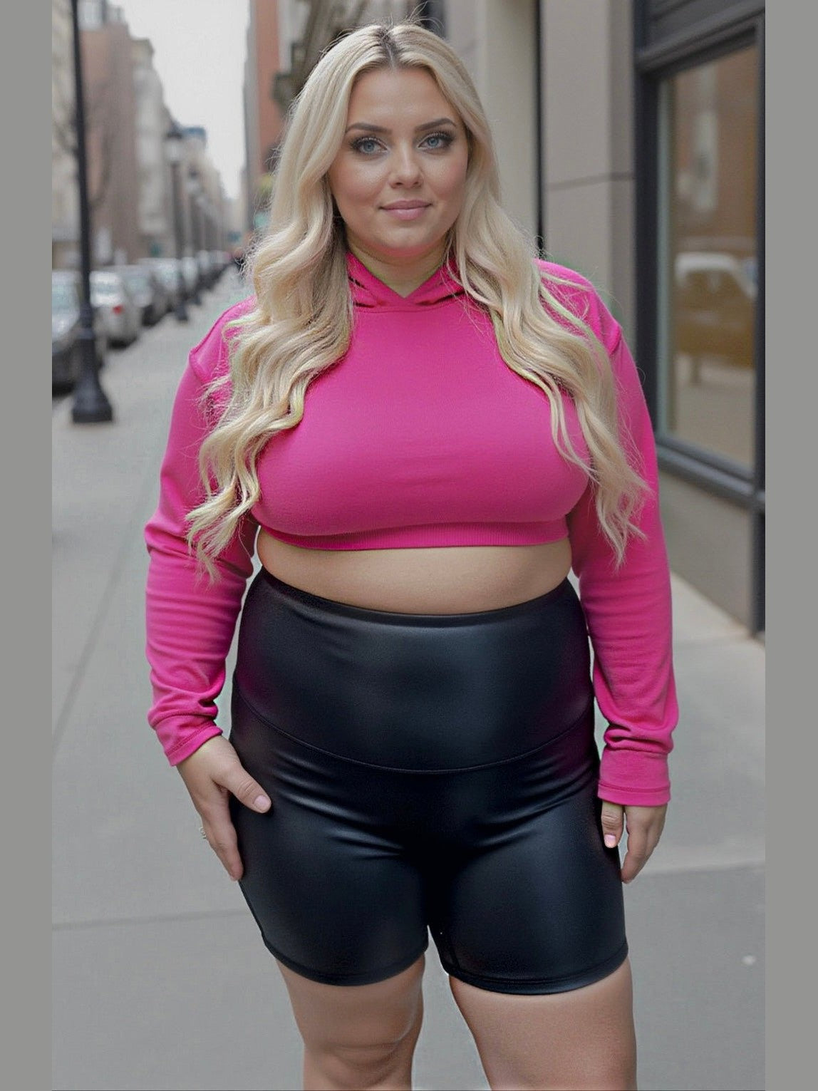 Lainey Leather Suck & Tuck Biker Shorts - Girl Code Couture