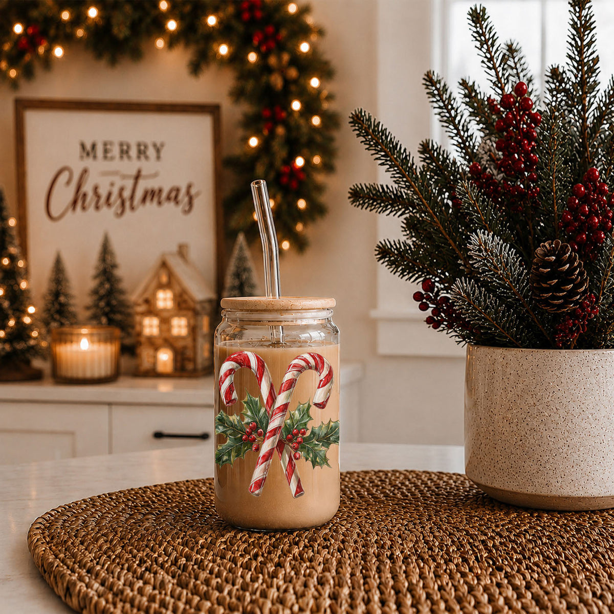 Candy Cane Holly 17oz