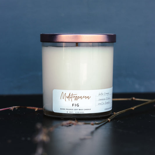 Mediterranean Fig - 9 oz Whiskey Glass Candle