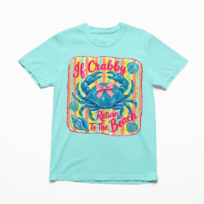 Return To Beach If Crabby Youth Graphic Tshirt