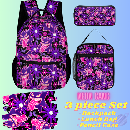 NEON GANG-3 PIECE BACKPACK SET-PREORDER CLOSING 7/3