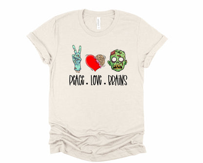 Peace Love Brains Graphic Tee
