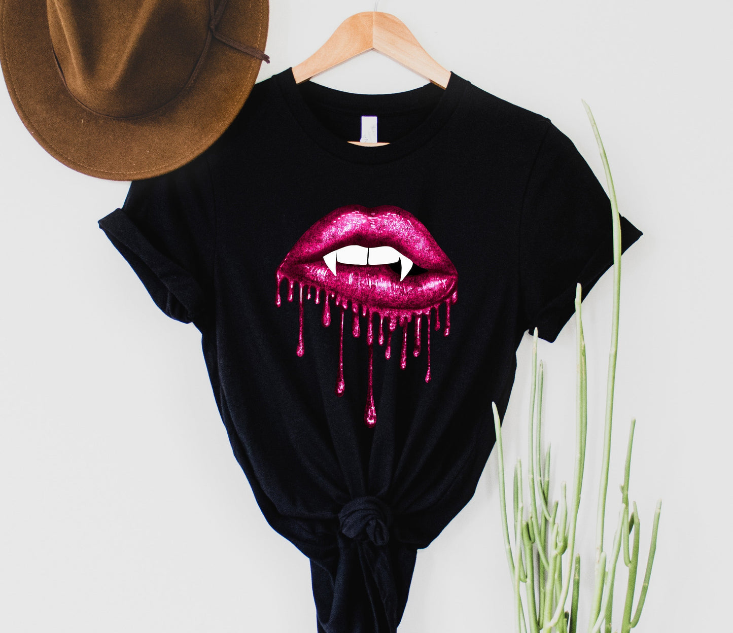 Glitter Vampire Lips Graphic Tee