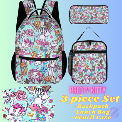 PRETTY KITTY-3 PIECE BACKPACK SET-PREORDER CLOSING 7/3