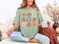 Pumpkin Flowers Retro Graphic Shirt