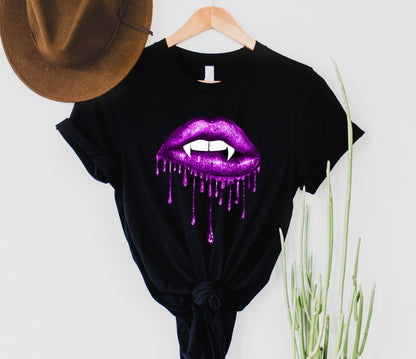 Glitter Vampire Lips Graphic Tee