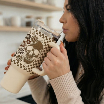 Retro Ghost + Skull 40oz