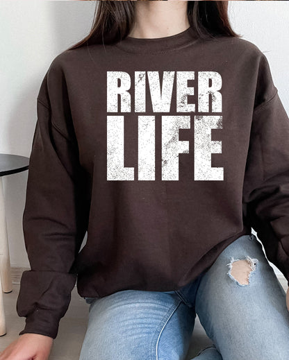 River Life Distressed Graphic Tee
