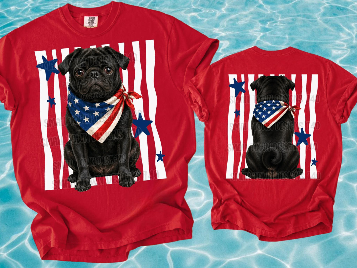 PATRIOTIC PUPS DOUBLE SIDED TEE