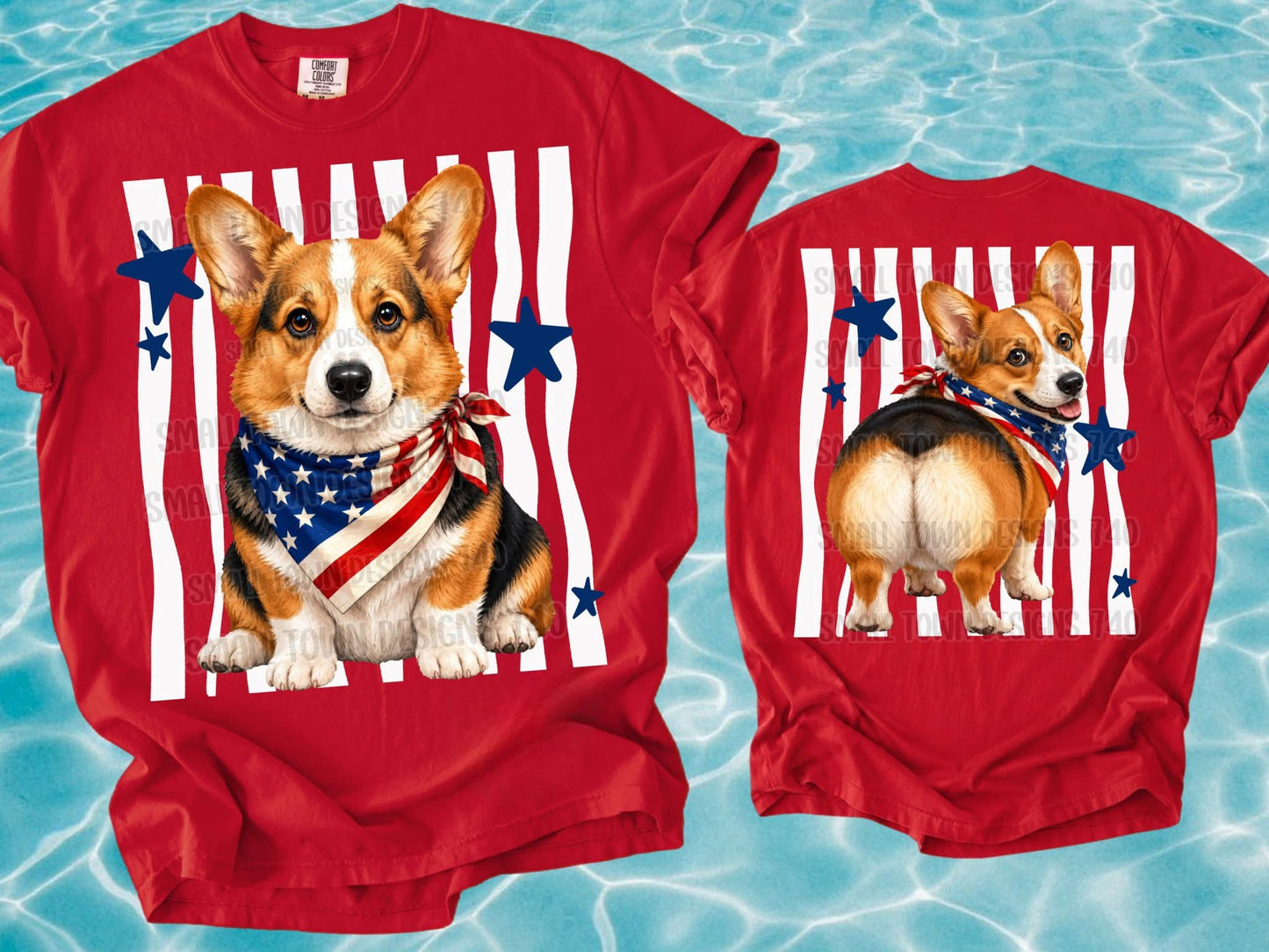 PATRIOTIC PUPS DOUBLE SIDED TEE