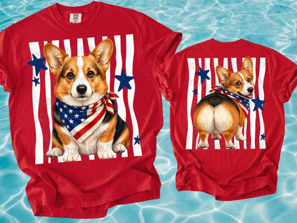 PATRIOTIC PUPS DOUBLE SIDED TEE