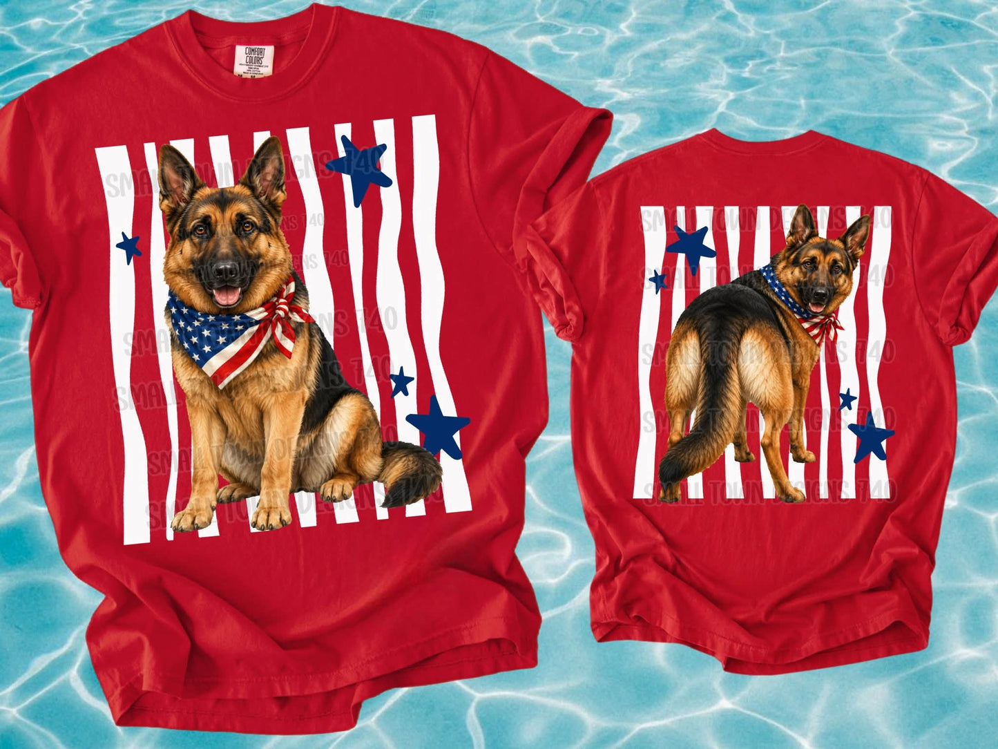 PATRIOTIC PUPS DOUBLE SIDED TEE