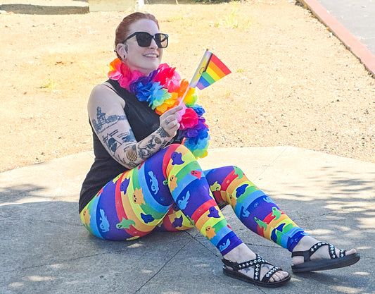 Ghostie Pride Exclusive Leggings - High-quality Handcrafted Vibrant LGBTQ+ Rainbow Ghosts