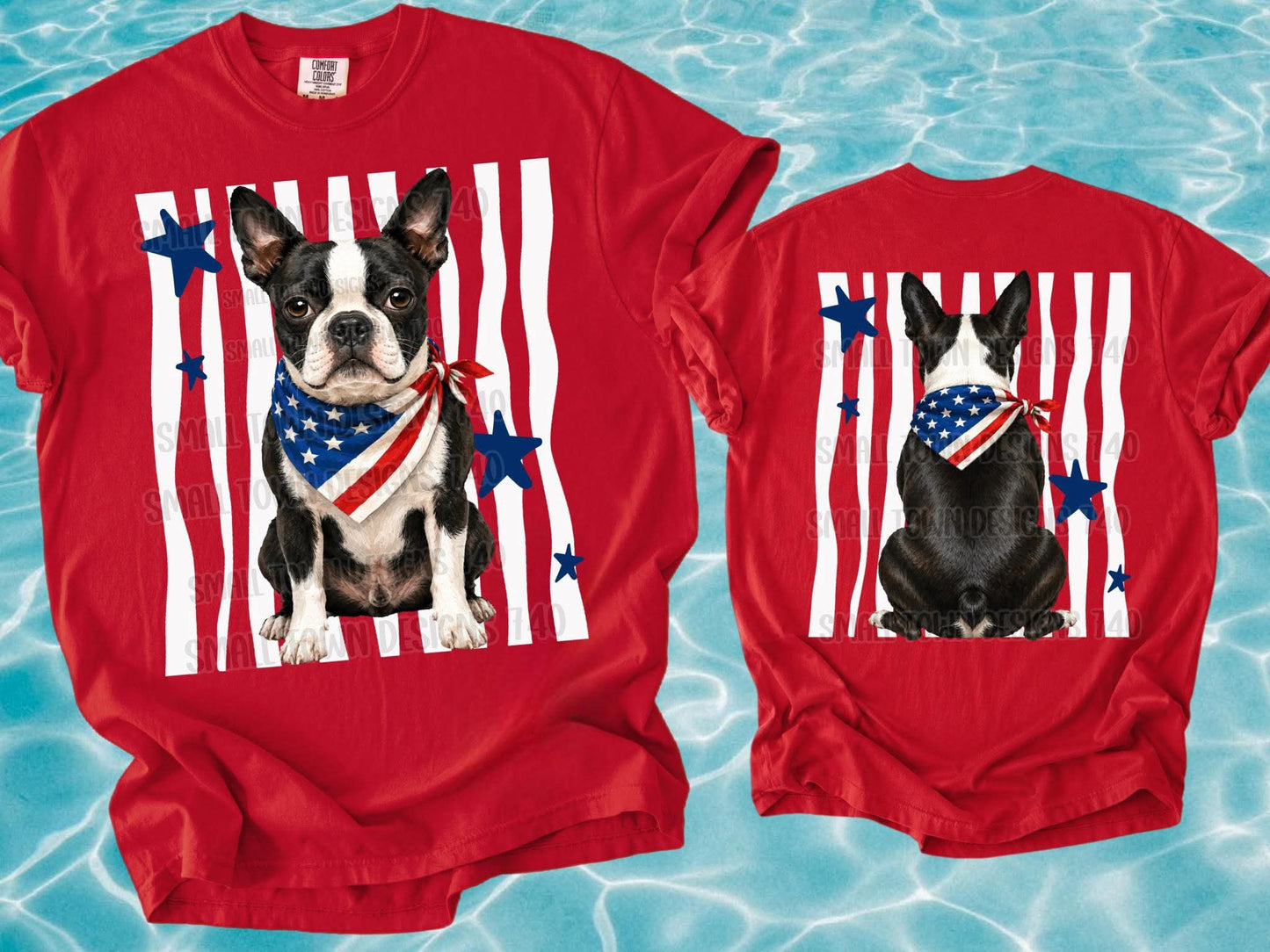 PATRIOTIC PUPS DOUBLE SIDED TEE