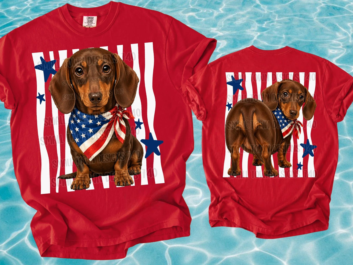PATRIOTIC PUPS DOUBLE SIDED TEE