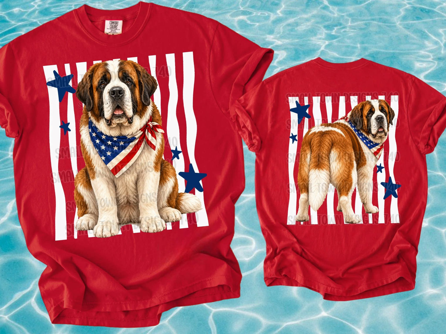 PATRIOTIC PUPS DOUBLE SIDED TEE