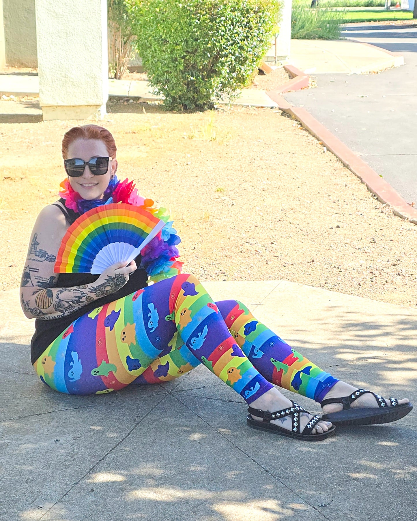 Ghostie Pride Exclusive Leggings - High-quality Handcrafted Vibrant LGBTQ+ Rainbow Ghosts