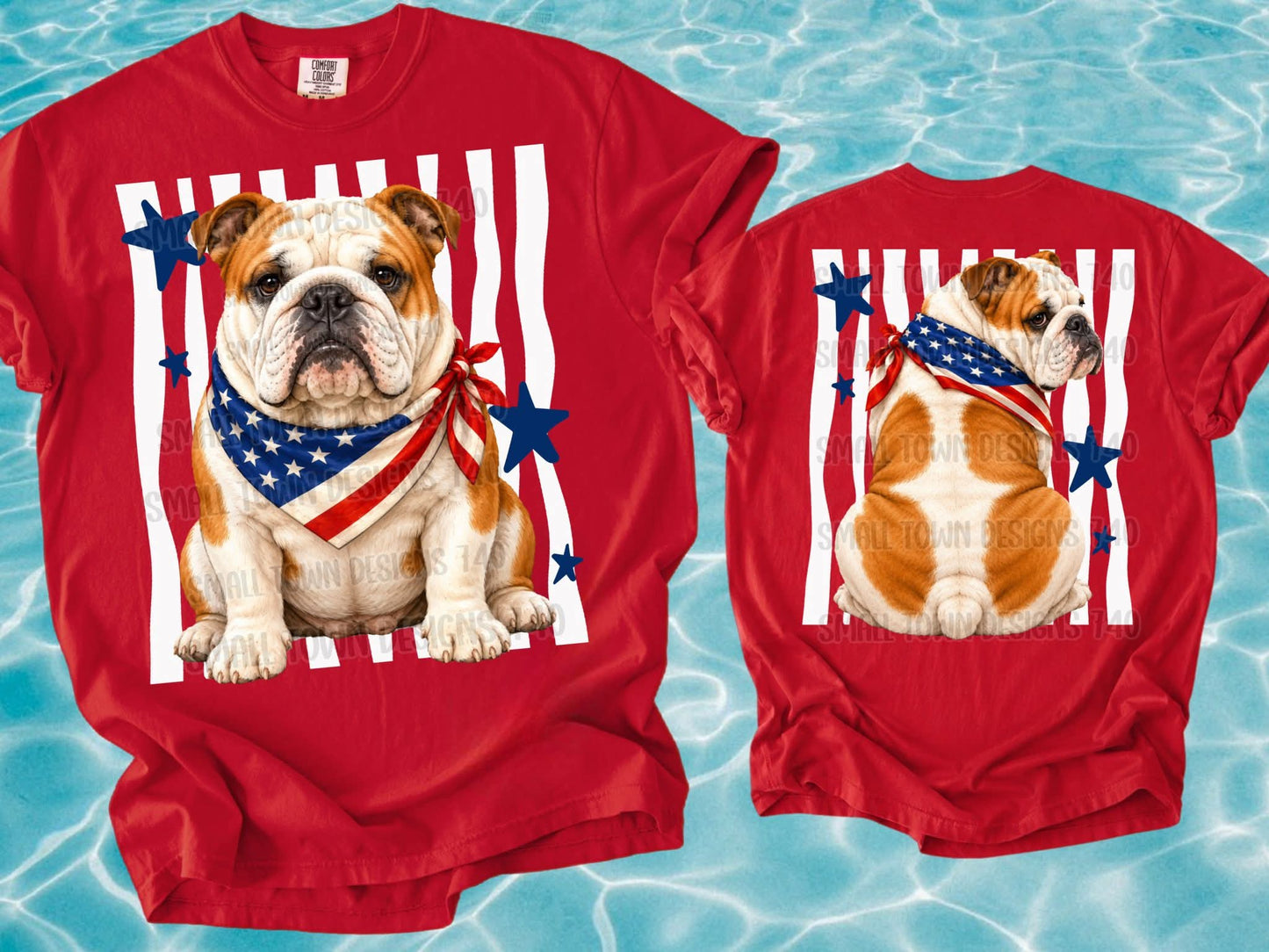 PATRIOTIC PUPS DOUBLE SIDED TEE