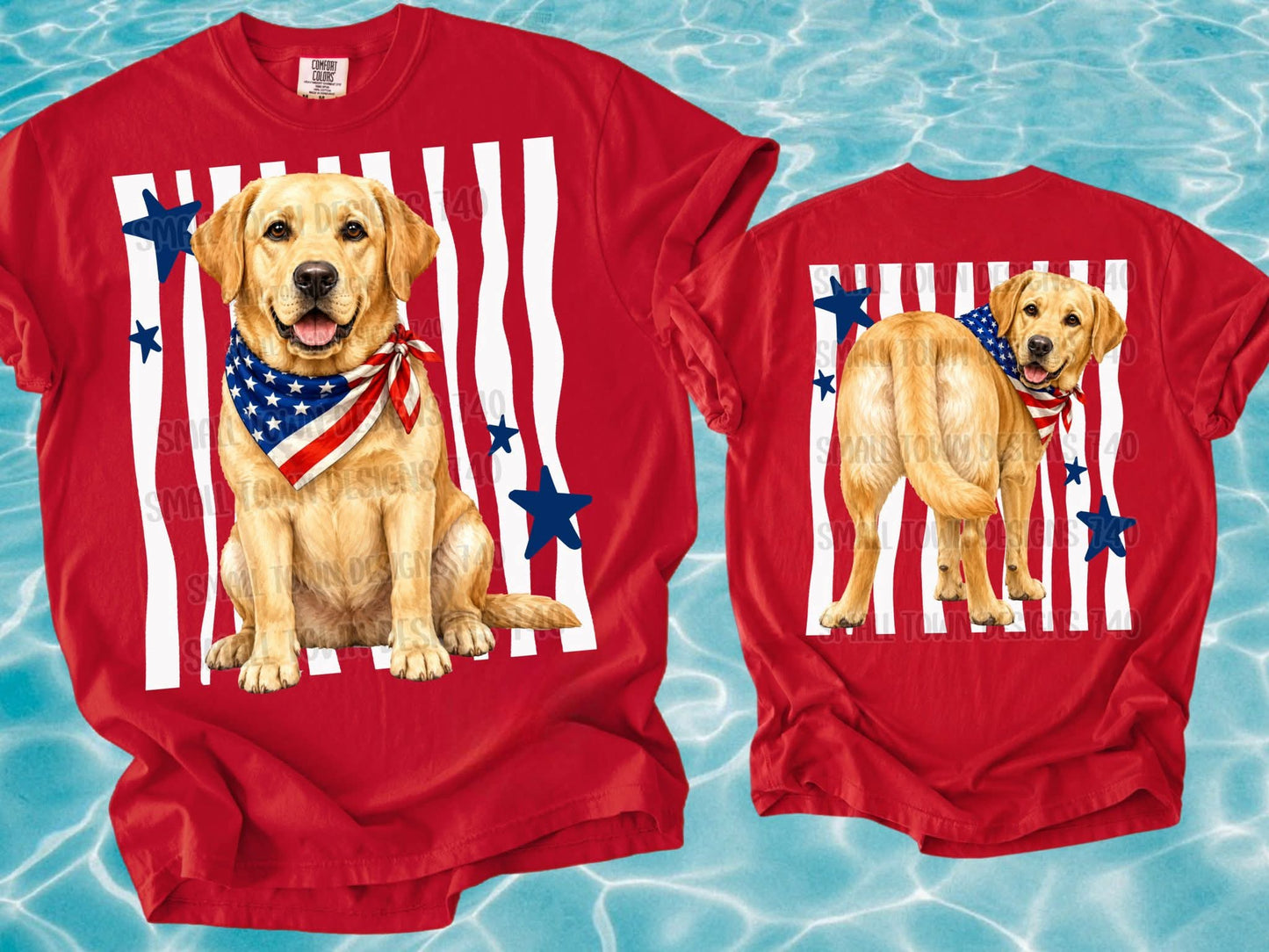 PATRIOTIC PUPS DOUBLE SIDED TEE