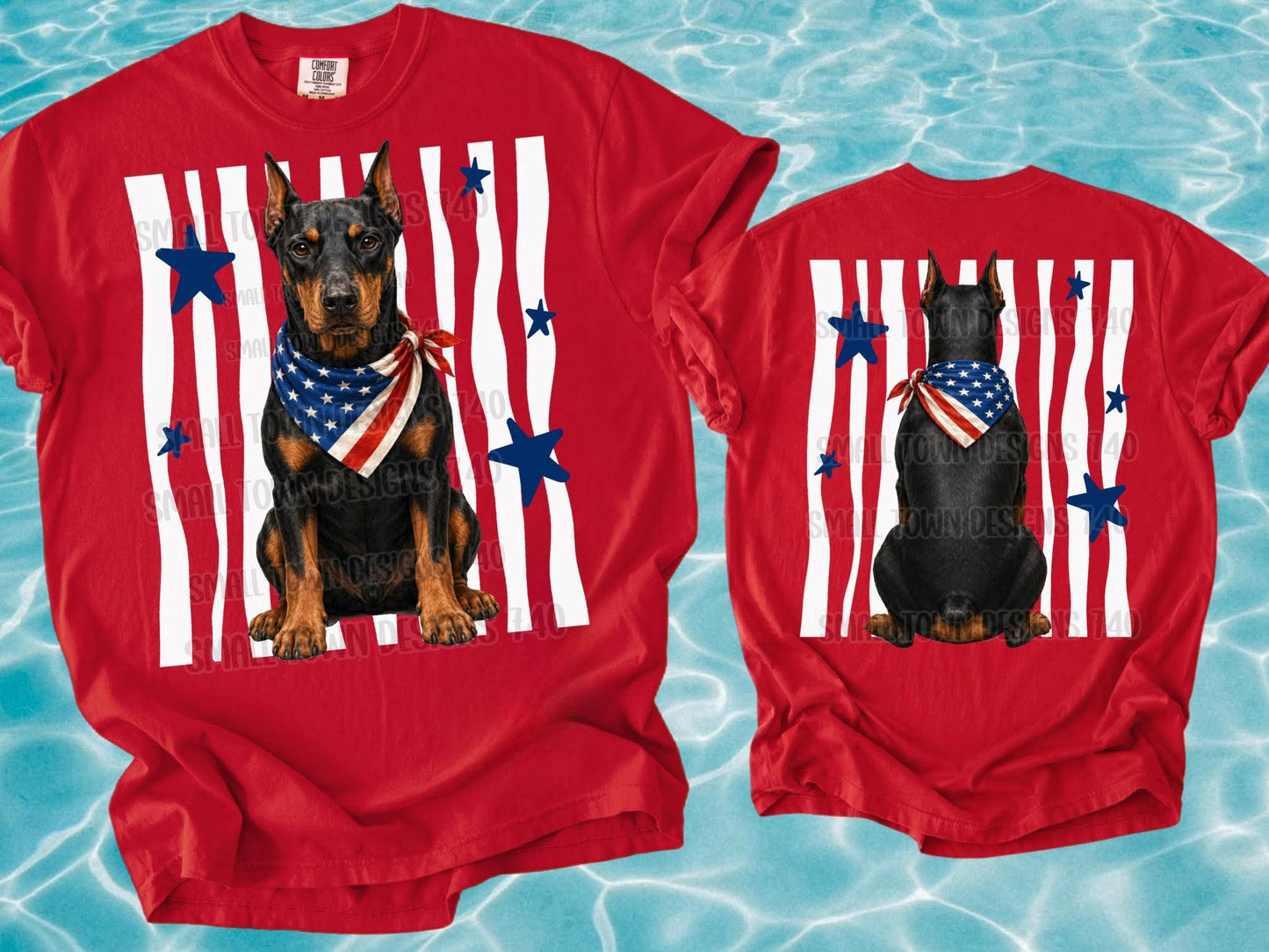 PATRIOTIC PUPS DOUBLE SIDED TEE