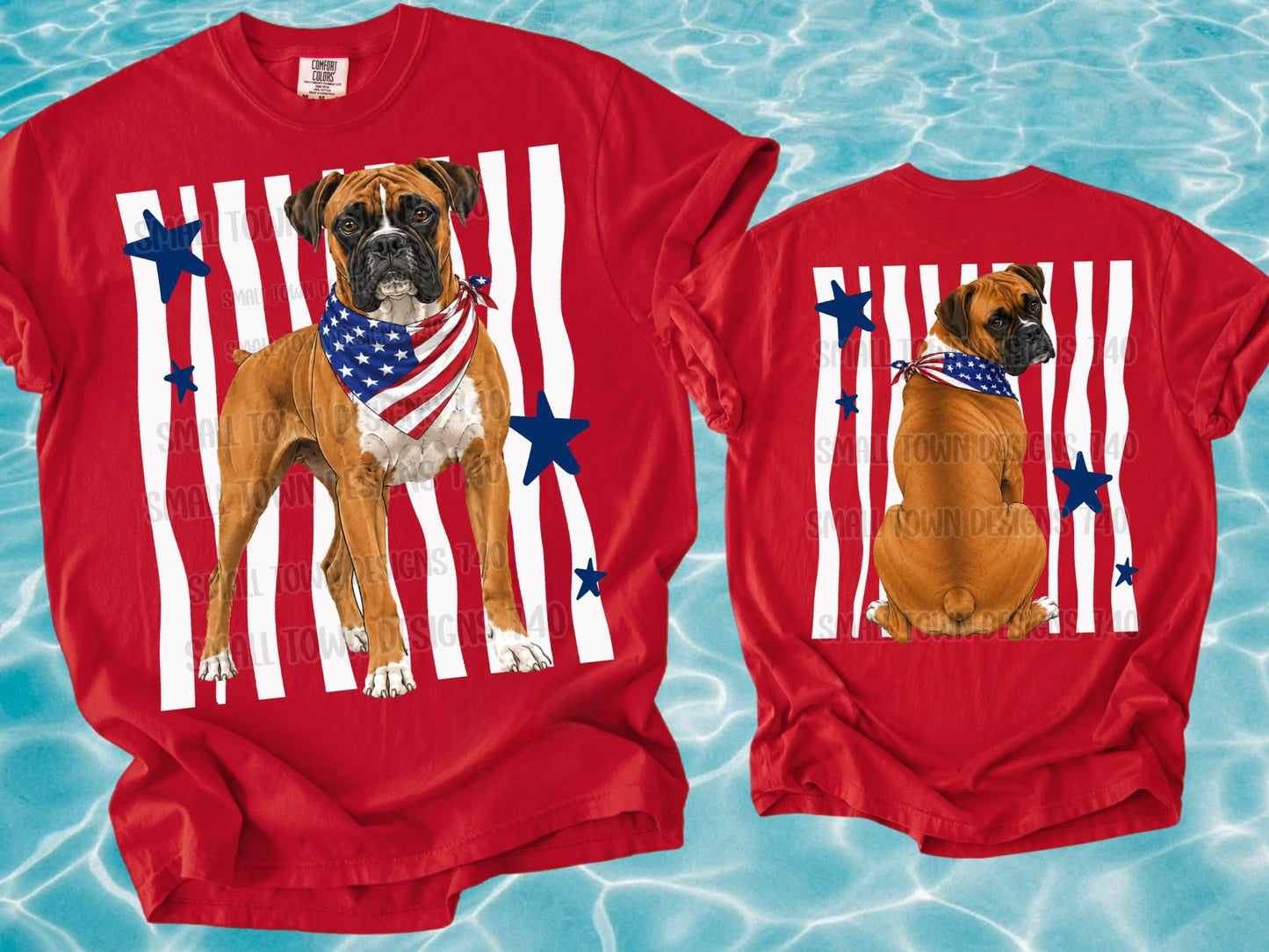 PATRIOTIC PUPS DOUBLE SIDED TEE