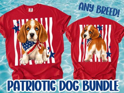 PATRIOTIC PUPS DOUBLE SIDED TEE