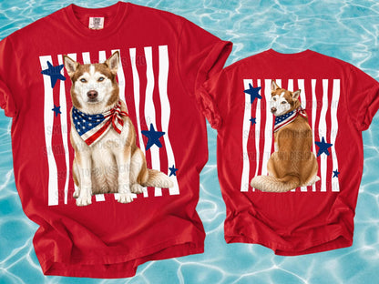 PATRIOTIC PUPS DOUBLE SIDED TEE