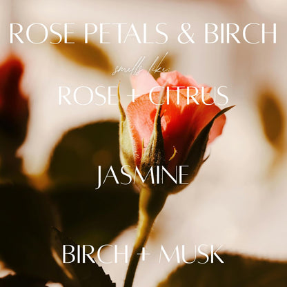 Rose Petals & Birch - 9 oz Whiskey Glass Candle