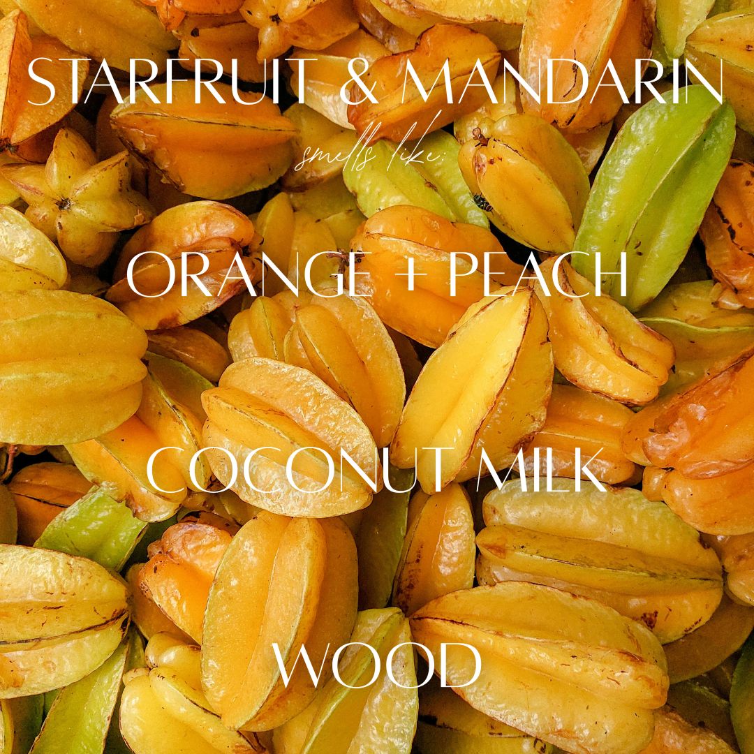 Starfruit & Mandarin - 7 Wick White Wood Dough Bowl Candle