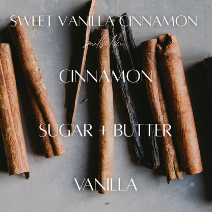Sweet Vanilla Cinnamon - 9 oz Whiskey Glass Candle