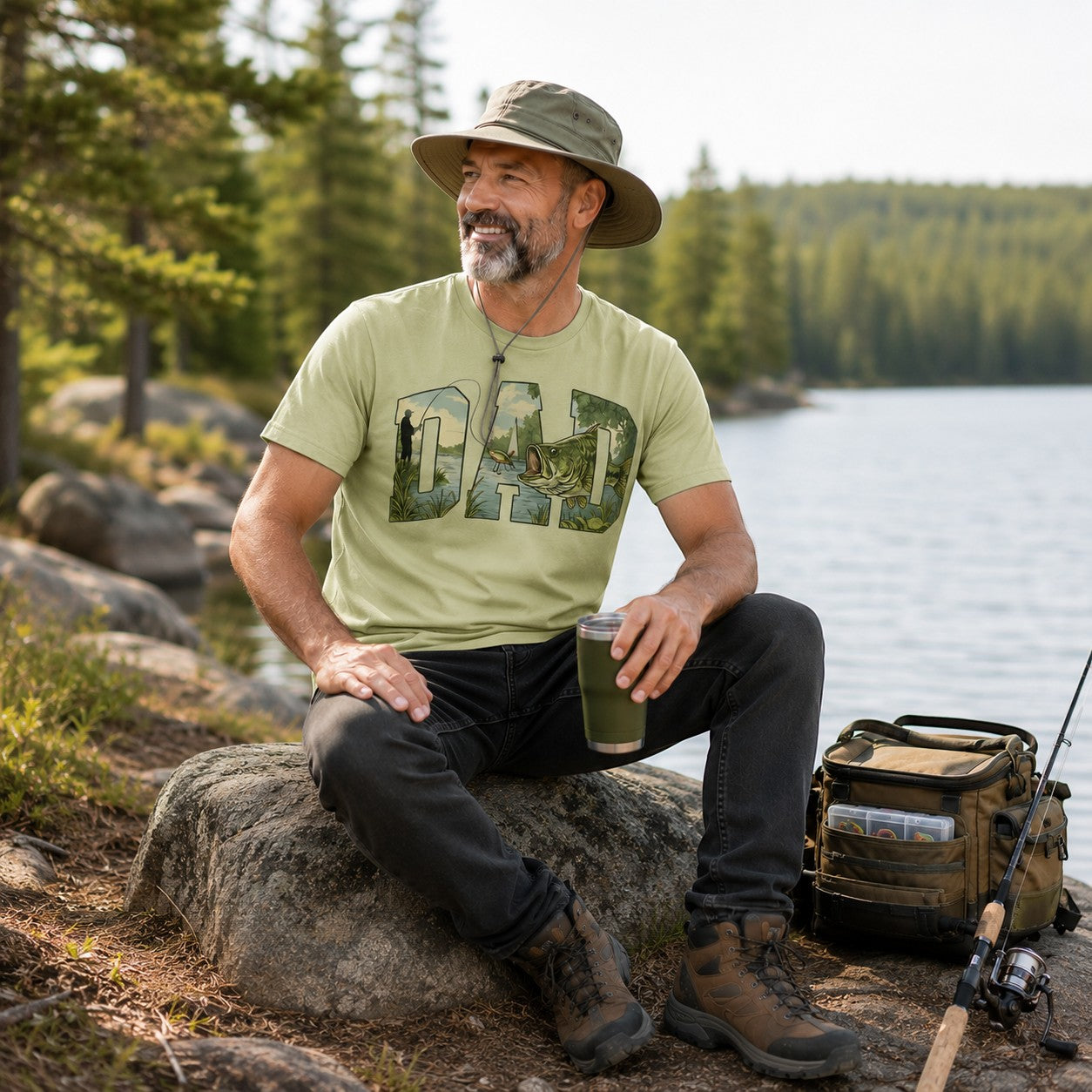 Fishing Dad Adult Graphic Tee