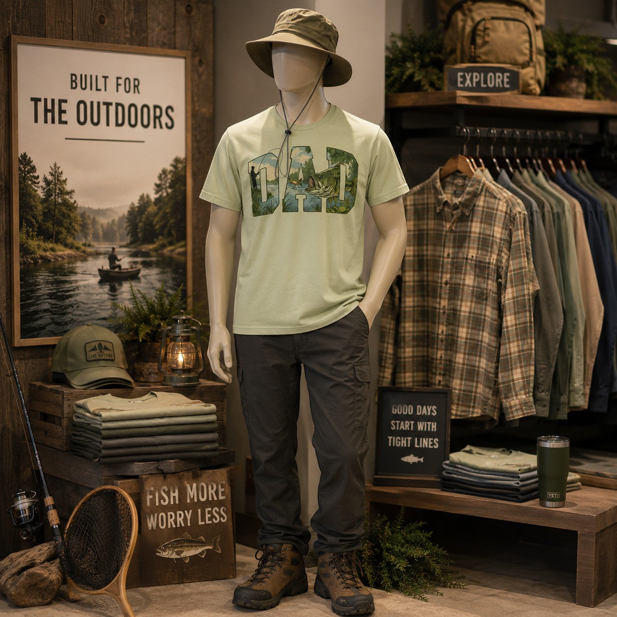 Fishing Dad Adult Graphic Tee