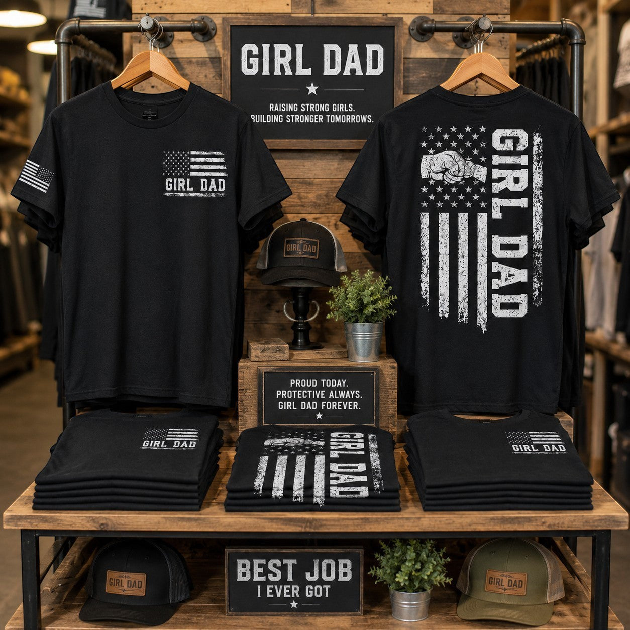 Girl Dad Adult Graphic Tee