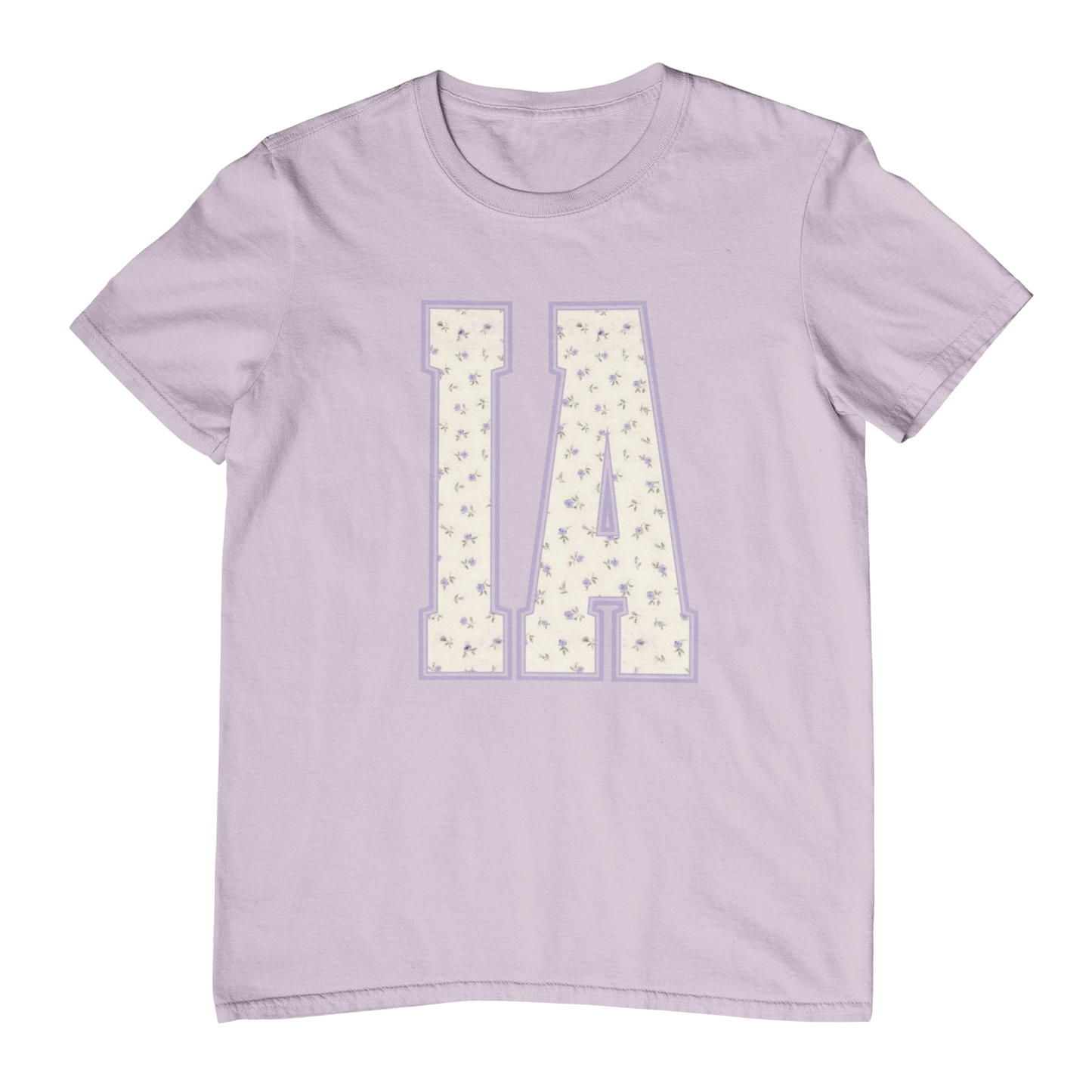 Iowa Floral Varsity Adult Graphic Tee