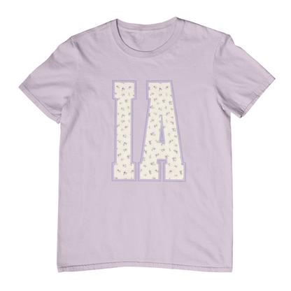 Iowa Floral Varsity Adult Graphic Tee