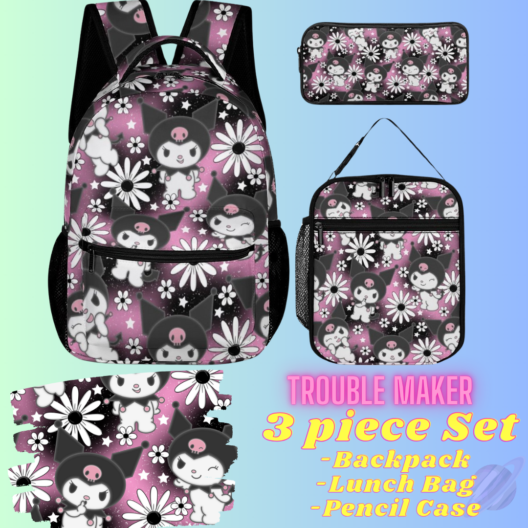 TROUBLE MAKER-3 PIECE BACKPACK SET-PREORDER CLOSING 7/3