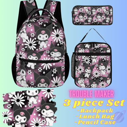TROUBLE MAKER-3 PIECE BACKPACK SET-PREORDER CLOSING 7/3